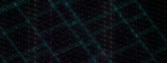 Abstract Geometric Lines on a Dark Background
