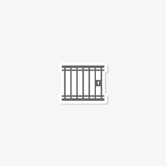 Prison icon sticker isolated on gray background