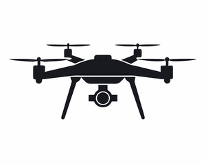 Drone silhouette vector illustration, helicopter silhouette vector