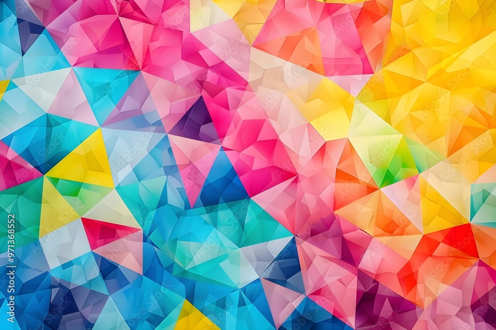 Poster A vibrant and intricate mosaic composed of countless shimmering gemstones in various colors and shapes. The artwork evokes a sense of luxury, opulence, and natural beauty.