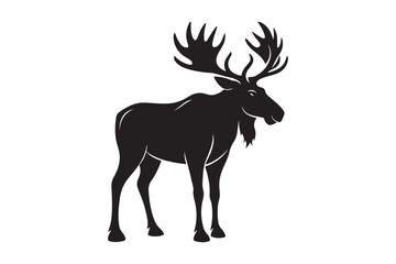 Moose silhouette vector illustration, Moose silhouette vector, Moose silhouette PNG 