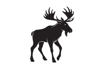 Moose silhouette vector illustration, Moose silhouette vector, Moose silhouette PNG 