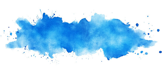 Vibrant Blue Watercolor Brush Strokes on Transparent Background – Perfect for Abstract Art and Design Elements