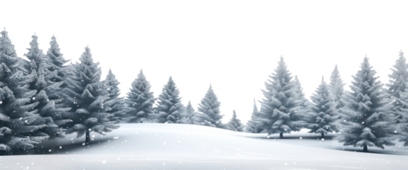 PNG A snowy landscape with many pine trees covered in snow pines scenery nature.