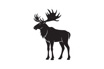 Moose silhouette vector illustration, Moose silhouette vector, Moose silhouette PNG 