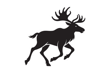 Obraz premium Moose silhouette vector illustration, Moose silhouette vector, Moose silhouette PNG 