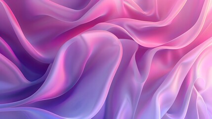 Obraz premium A mesmerizing abstract artwork featuring flowing, iridescent silk in shades of pink and purple. The gentle curves and delicate hues create a dreamy and calming atmosphere.