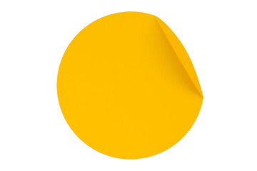 Separate shiny yellow circle stickers on transparent background.