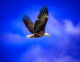Obraz premium Majestic Flight: Bald Eagles Soaring in the Sky by Noufaldi