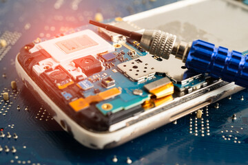 Repairing and upgrade circuit mainboard of notebook, electronic, computer hardware and technology.