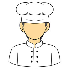 faceless man chef illustration hand drawn isolated vector