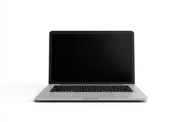 Front view laptop isolated on white background with clipping path.