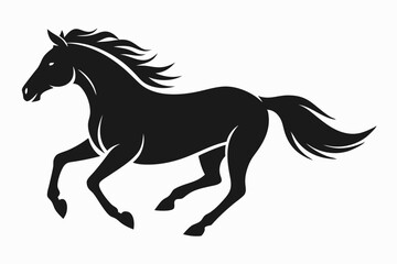 running horse silhouette, galloping horse silhouette vector, horse icon vector
