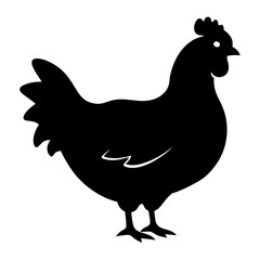 Set of hen, chicken silhouette vector illustration on the white, set of chicken