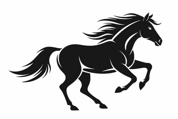 running horse silhouette, galloping horse silhouette vector, horse icon vector
