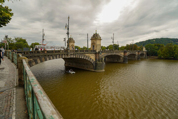 embankments of the Vltava river in Prague