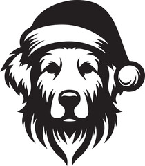 Merry Christmas Santa Cute dog silhouette vector design 