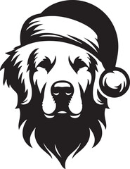 Merry Christmas Santa Cute dog silhouette vector design 