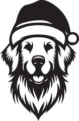 Merry Christmas Santa Cute dog silhouette vector design 