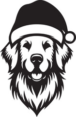 Merry Christmas Santa Cute dog silhouette vector design 