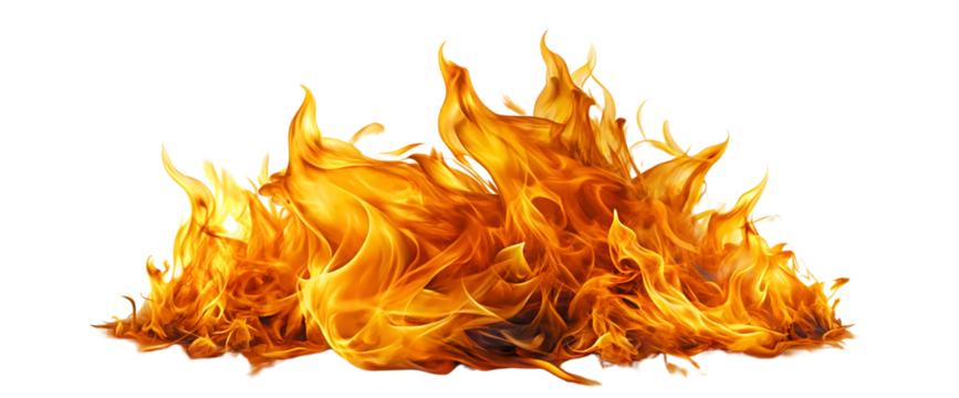 red hot fire isolated on white or transparent png