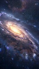 Captivating Cosmic Spiral Detailed Milky Way Galaxy