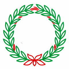 Wreath line art simple vector on white background, laurel wreath award