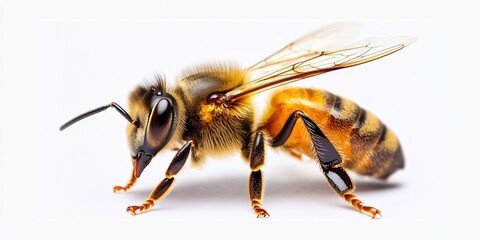 Bee on white background