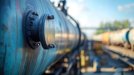 Tanks with fuel being transported by rail