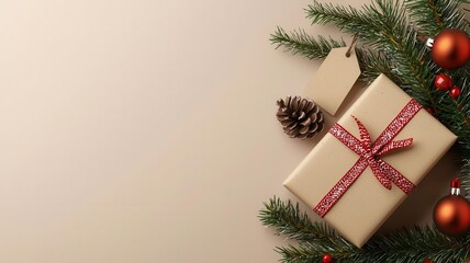 Christmas gift tags, with handwritten names, 3D illustration, copy space for text,