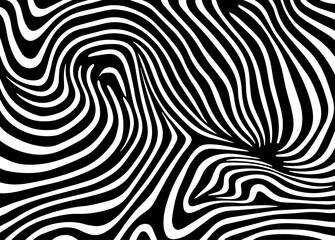 Wavy black and white linear design