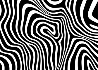 Wavy black and white linear design