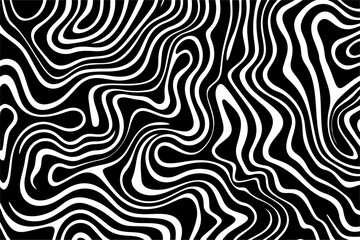 Wavy black and white seamless pattern