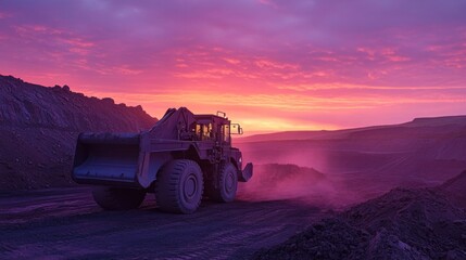Fototapeta premium Concept of hard work and determination, as the machine is used to dig