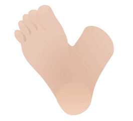 Bare foot bottom view. vector