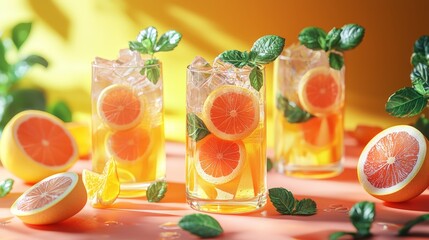Fototapeta premium Natural detox drinks
