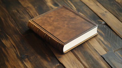 A personalized notebook with an engraved cover, resting on wooden surface, exudes sense of elegance and craftsmanship. This unique gift idea is perfect for any occasion