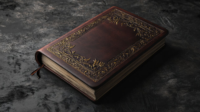 A personalized leather bound journal with intricate embossing, perfect for capturing thoughts and memories. Its elegant design adds touch of sophistication to any writing experience