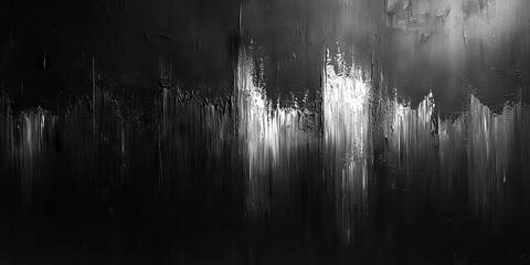 Obraz premium Abstract black and white painting with thick brushstrokes.