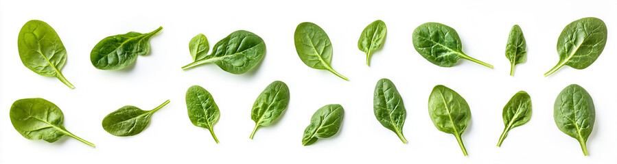 Fototapeta premium spinach leaves on a white background