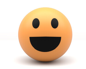emoji face as three-dimensional emoticon - 3D Illustration