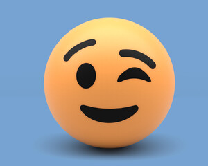 emoji face as three-dimensional emoticon - 3D Illustration