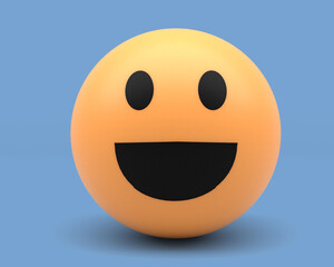 emoji face as three-dimensional emoticon - 3D Illustration