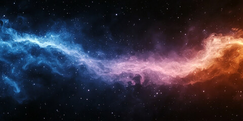 Fototapeta premium Cosmic nebula with swirling blue and red hues