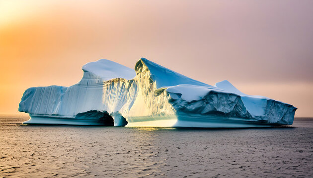 Floating iceberg in the ocean