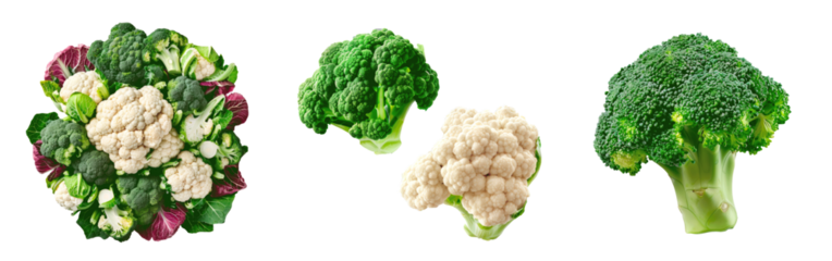 Set of broccoli, isolated on transparent background. PNG element