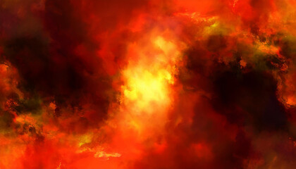 Red abstRed abstract fire background dramatic sky with clouds. Fire, war, explosion, catastrophe, flame. Horror concept.Vivid and hot hell abstract or blazing fire wallpaper.AI Generative
