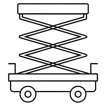 recommend clip art: scissor lift machine outline coloring book page line art drawing