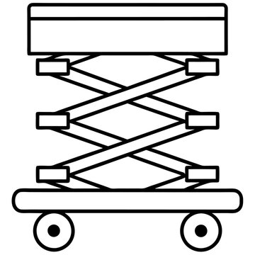 black scissor lift on wheels clip art preview