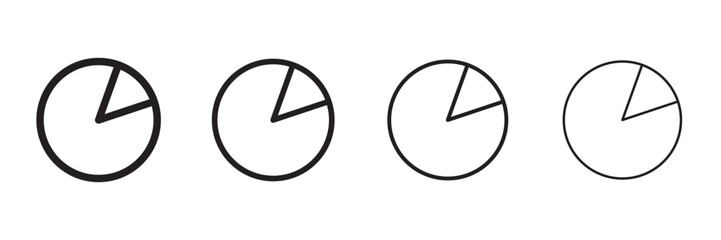 Chart part outlined black illustration in 4 variations for User Interface. Vector icons in flat style
